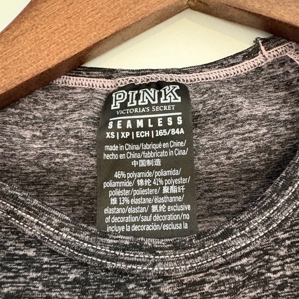 PINK Victoria's Secret Charcoal Long Sleeve Crop Top - Picture 4 of 7
